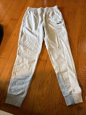 Puma Light Gray Logo Sweatpants
